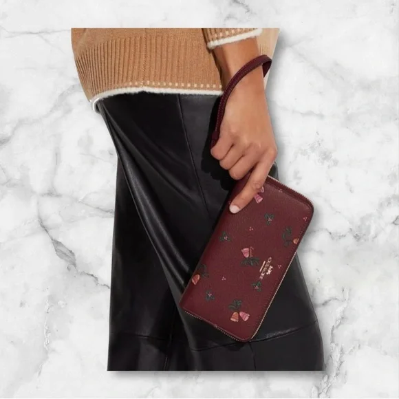 Coach. Holiday Bells Long Zip Around Wallet NWT $298 Retail Limited Edition - Picture 2 of 12